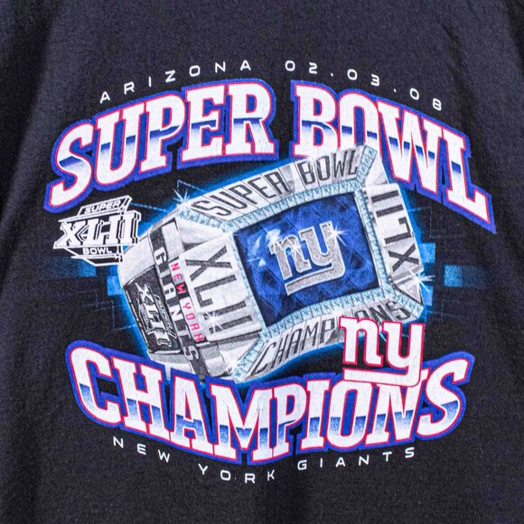 New York Giants Super Bowl XLII Ring T-Shirt Reebok Medium Retro Football - Picture 3 of 5